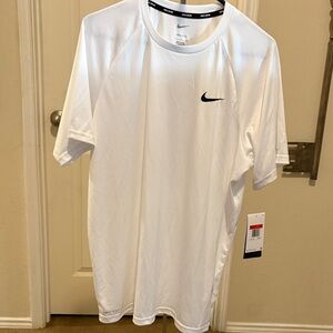 Nike Men's Classic White Tee with Black Logo